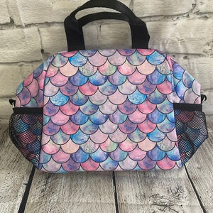 New!! Mermaid scale insulated lunch bag w/ long handle